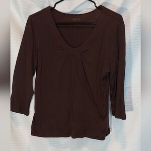 3/$5 Size Large Talbots Brown 3/4 Sleeve Top